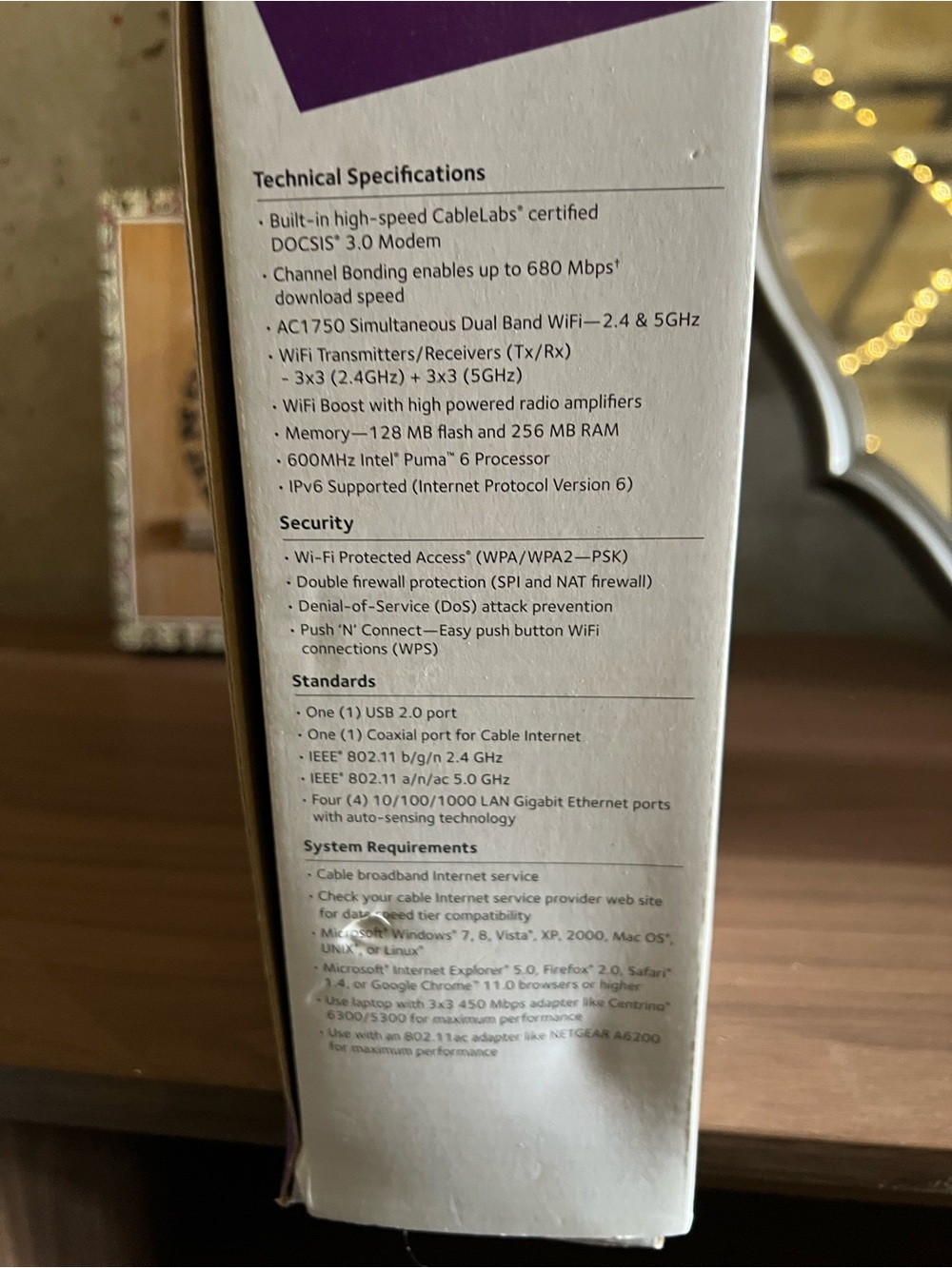 NETGEAR AC1750 WiFi Cable Modem Router - Picture 4 of 4